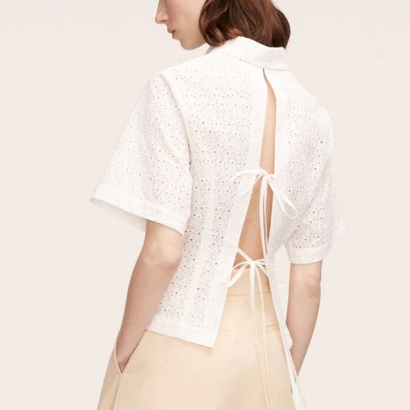 Rebecca Taylor Lea Eyelet Short-Sleeve Blouse - Picture 1 of 7